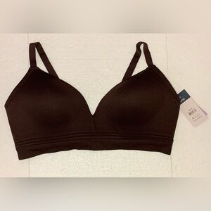 Joyspun Women's Seamless Light Lift Wireless Bra XXXL Brown Espresso